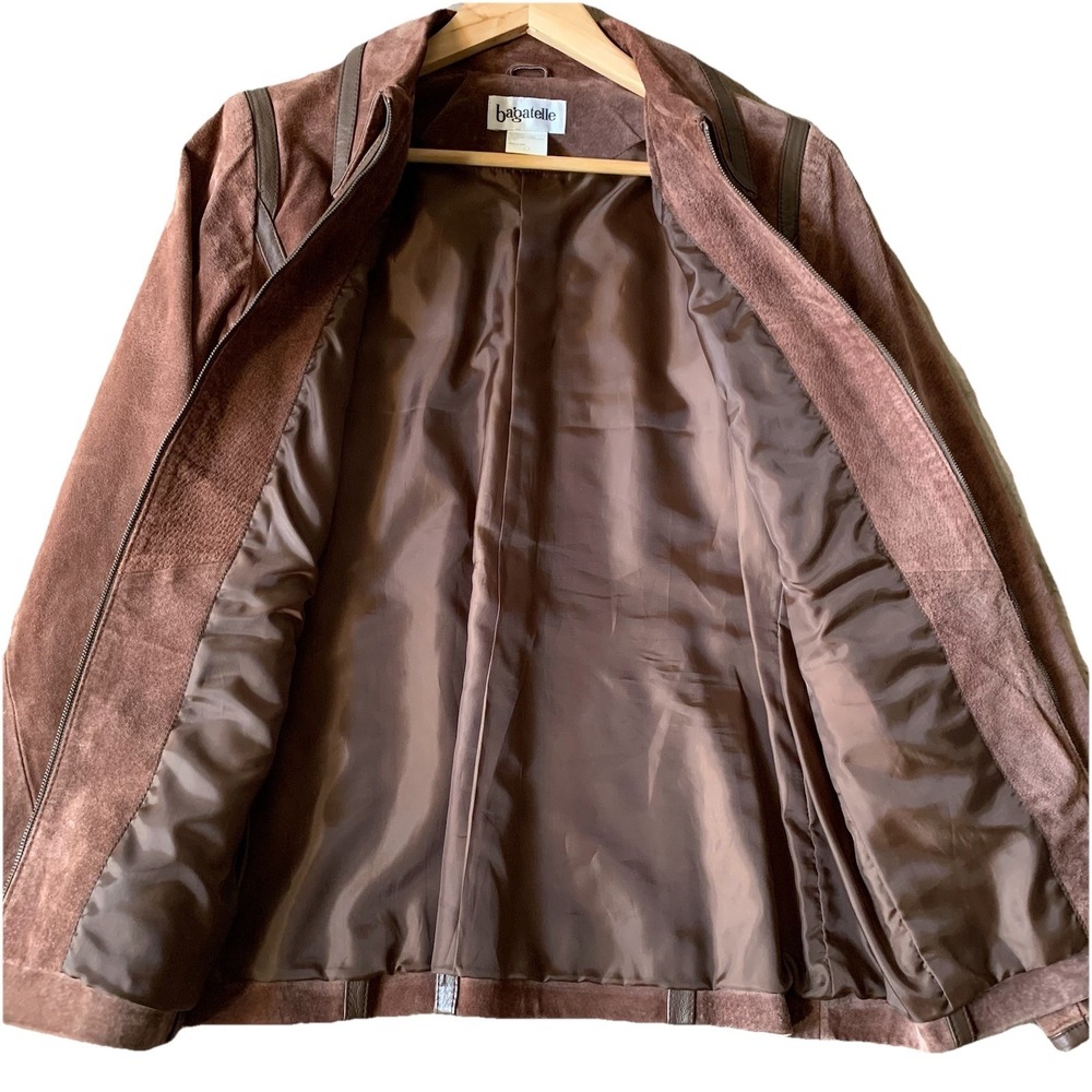 Mens Small Bagatelle Vintage Leather Zip Up Jacket  (ZIPPER BROKEN) russet brown - Picture 9 of 16